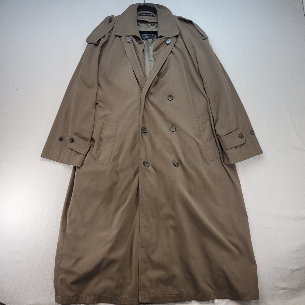 Christian Dior Monsieur Trench Coat Mens 42R Taupe Classic Microfiber Wool Liner